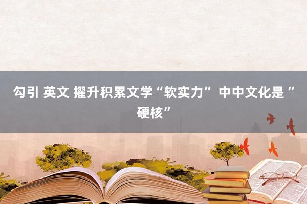 勾引 英文 擢升积累文学“软实力” 中中文化是“硬核”