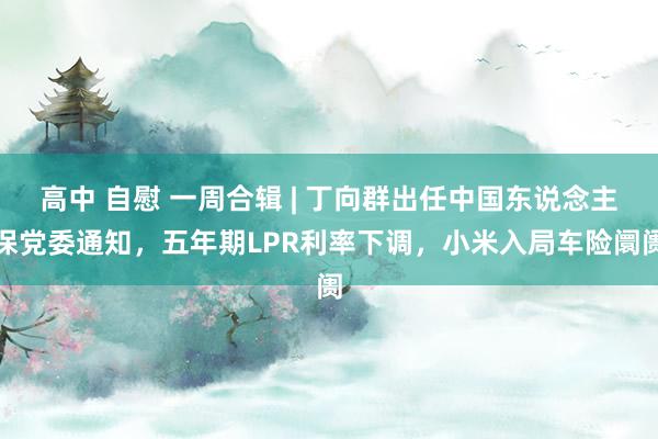 高中 自慰 一周合辑 | 丁向群出任中国东说念主保党委通知，五年期LPR利率下调，小米入局车险阛阓